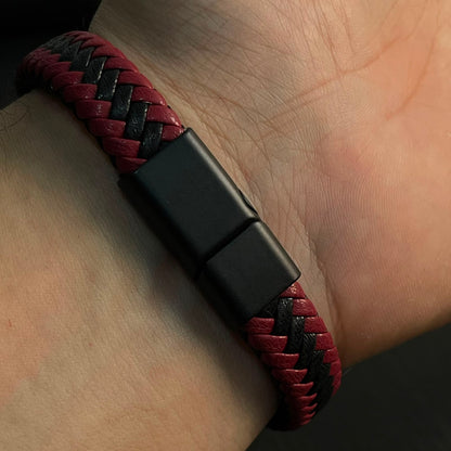 Smooth Wrap Red Leather Bracelet
