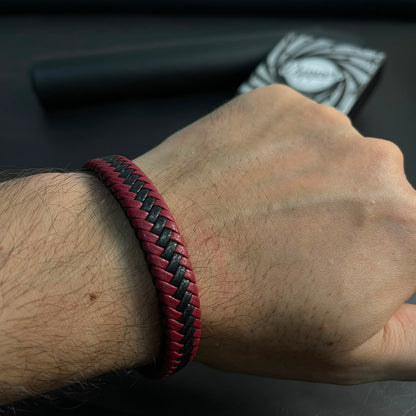 Smooth Wrap Red Leather Bracelet