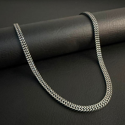 Premium Antique Silver Foxtail Neck Chain For Men