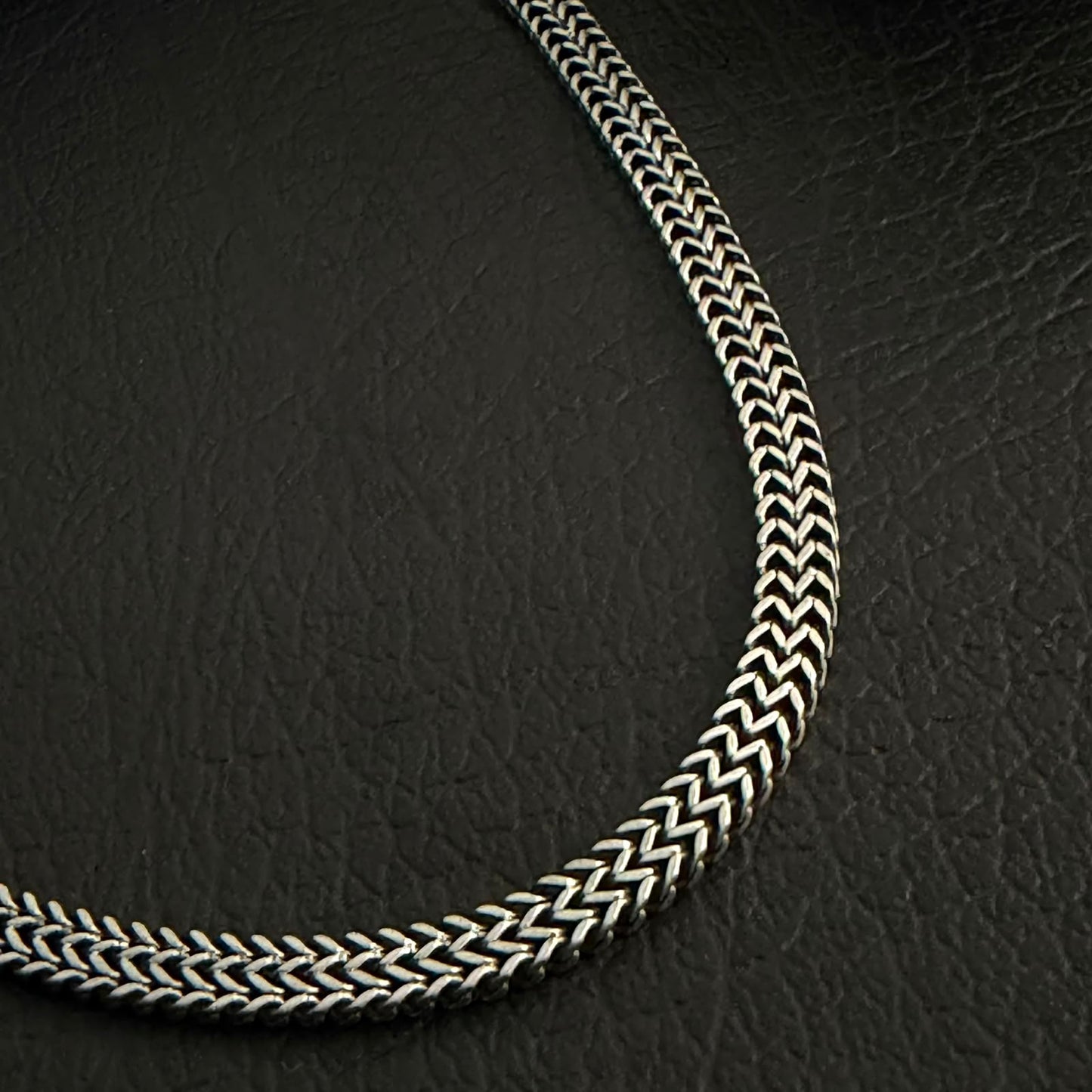 Premium Antique Silver Foxtail Neck Chain For Men 3mm