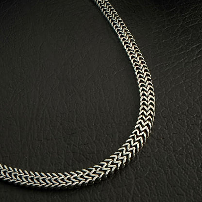 Premium Antique Silver Foxtail Neck Chain For Men 3mm