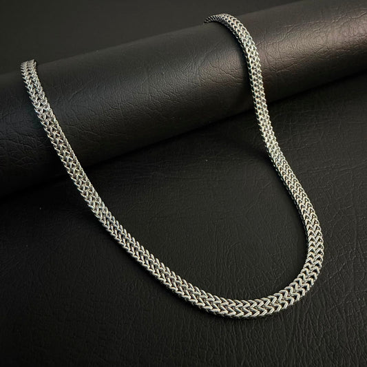 Premium Silver Foxtail Neck Chain For Men