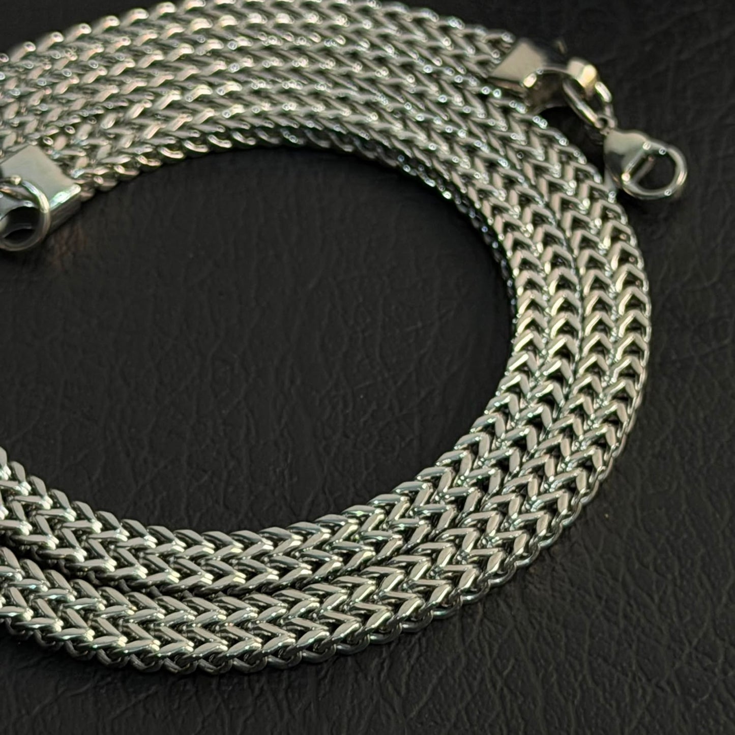 Premium Silver Foxtail Neck Chain For Men