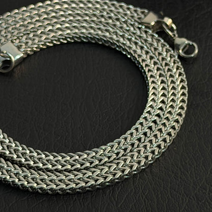 Premium Silver Foxtail Neck Chain For Men
