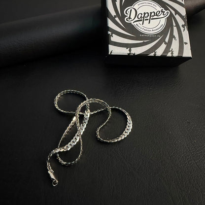 5mm Silver Italian Curb Link Neck Chain For Men