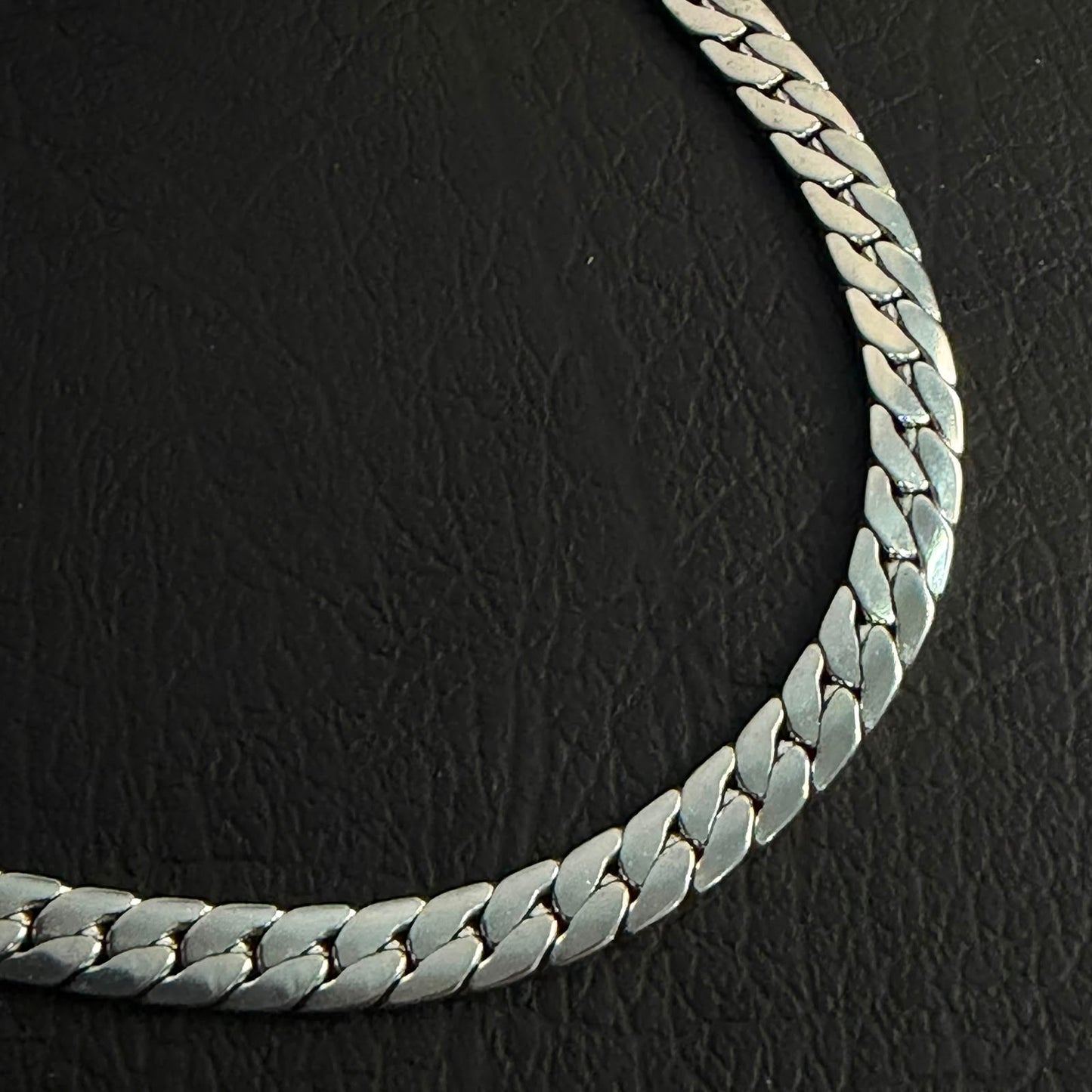 7mm Silver Italian Curb Link Neck Chain For Men