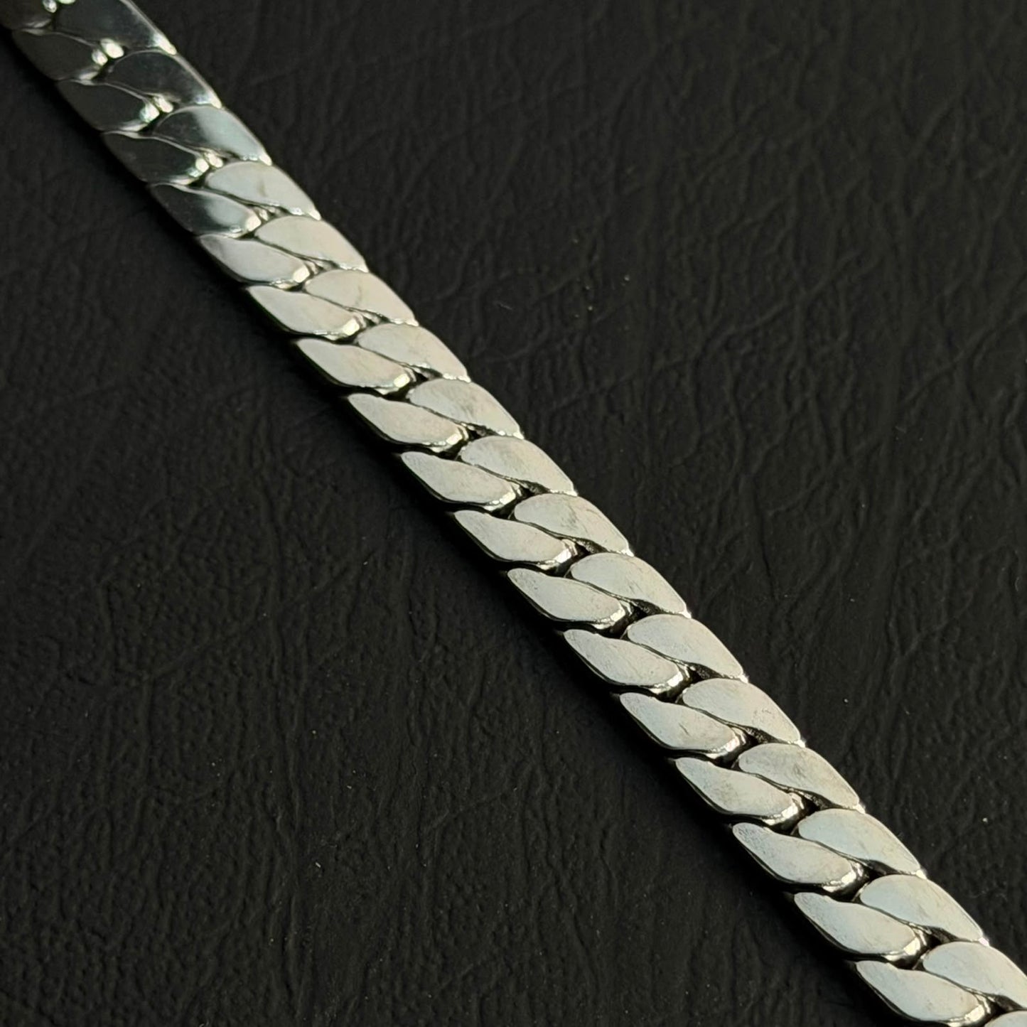 7mm Silver Italian Curb Link Neck Chain For Men