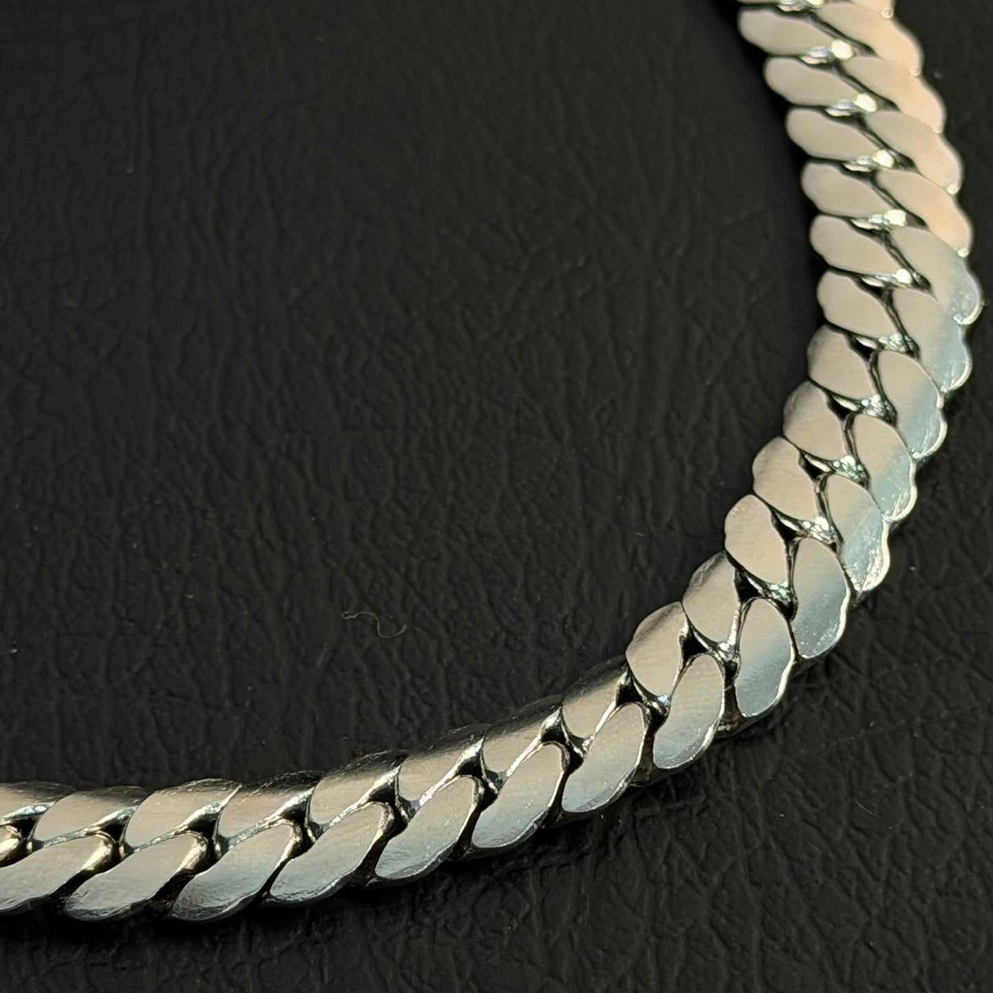 9mm Silver Italian Curb Link Neck Chain For Men