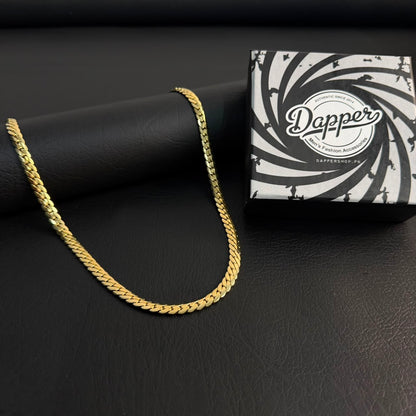 7mm Golden Italian Curb Link Neck Chain For Men