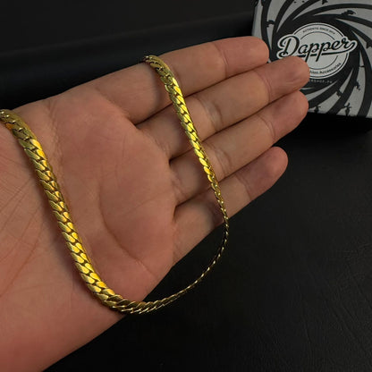 7mm Golden Italian Curb Link Neck Chain For Men