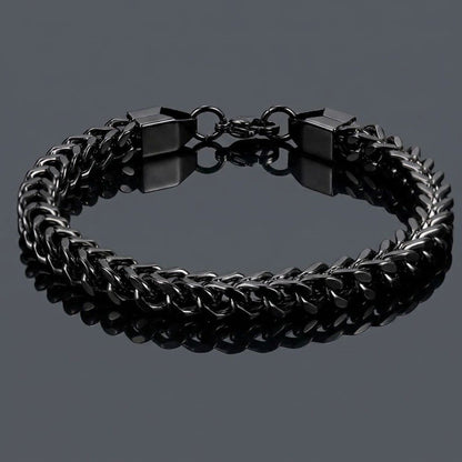 316-Stainless Steel Franco Chain Bracelet – Black