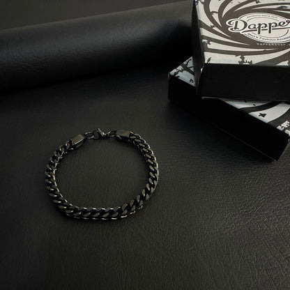 316-Stainless Steel Franco Chain Bracelet – Black