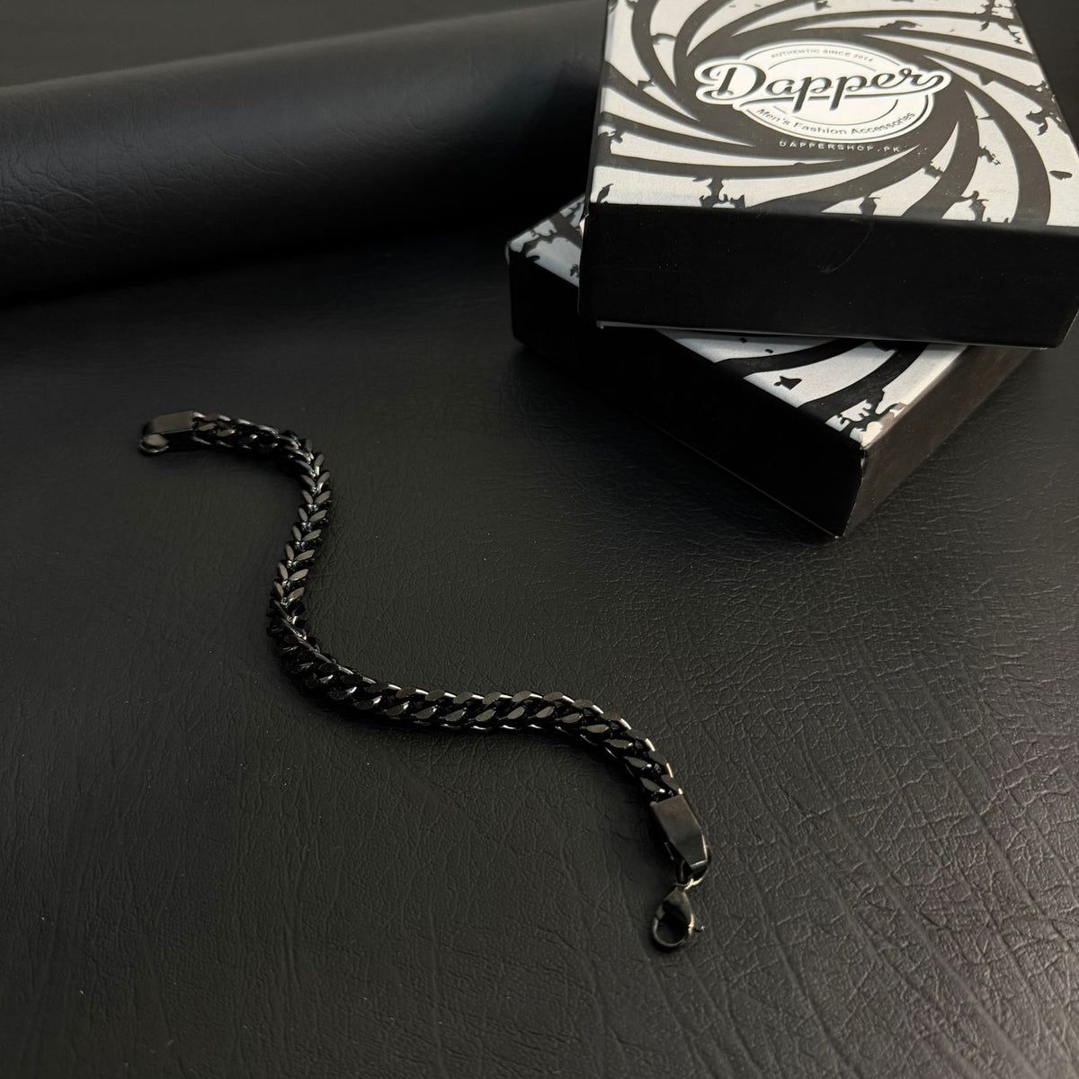 316-Stainless Steel Franco Chain Bracelet – Black