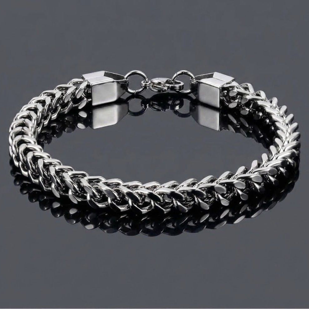 316-Stainless Steel Franco Chain Bracelet – Silver