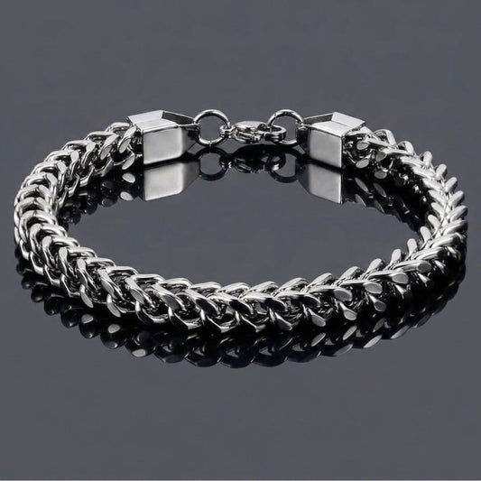 316-Stainless Steel Franco Chain Bracelet – Silver
