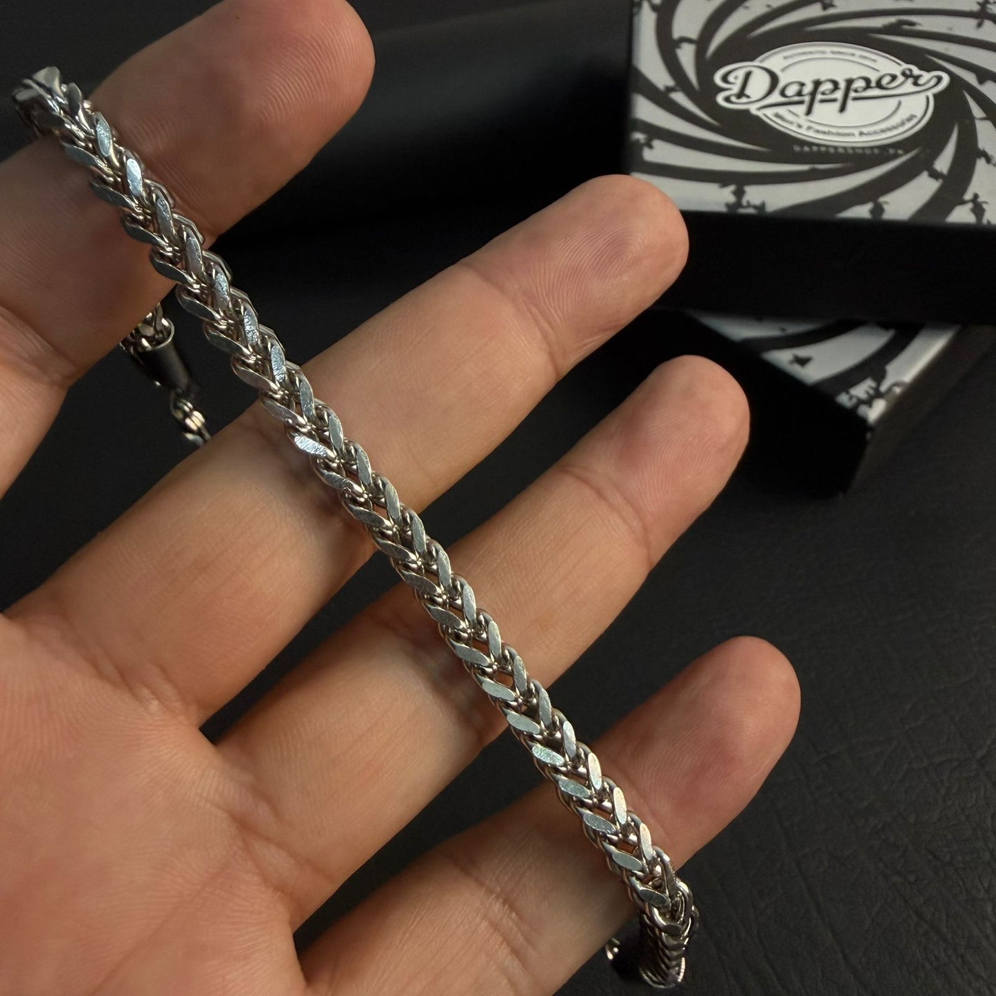316-Stainless Steel Franco Chain Bracelet – Silver