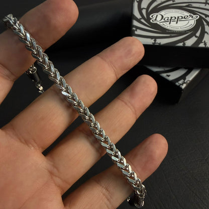 316-Stainless Steel Franco Chain Bracelet – Silver
