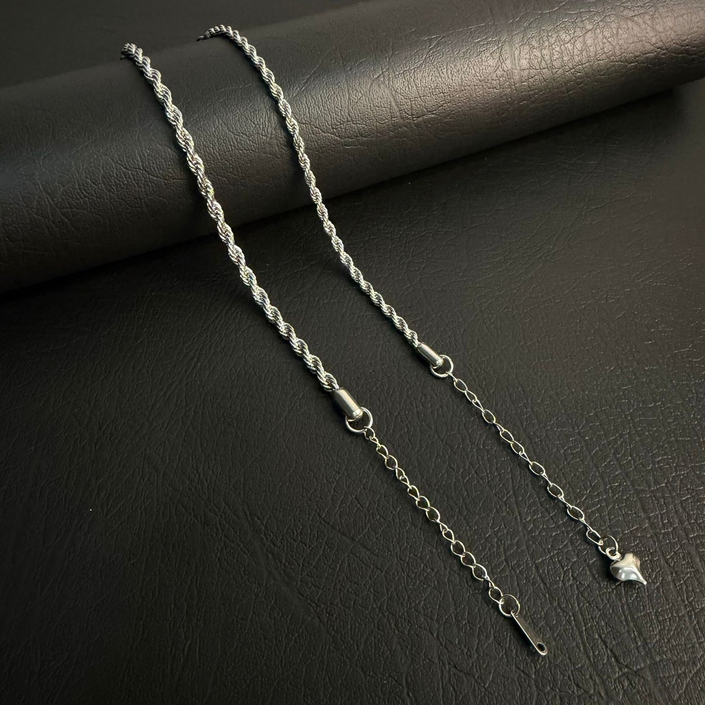 Rope Chain Couple Bracelets – 316L Stainless Steel, Set of 2 (His & Hers)