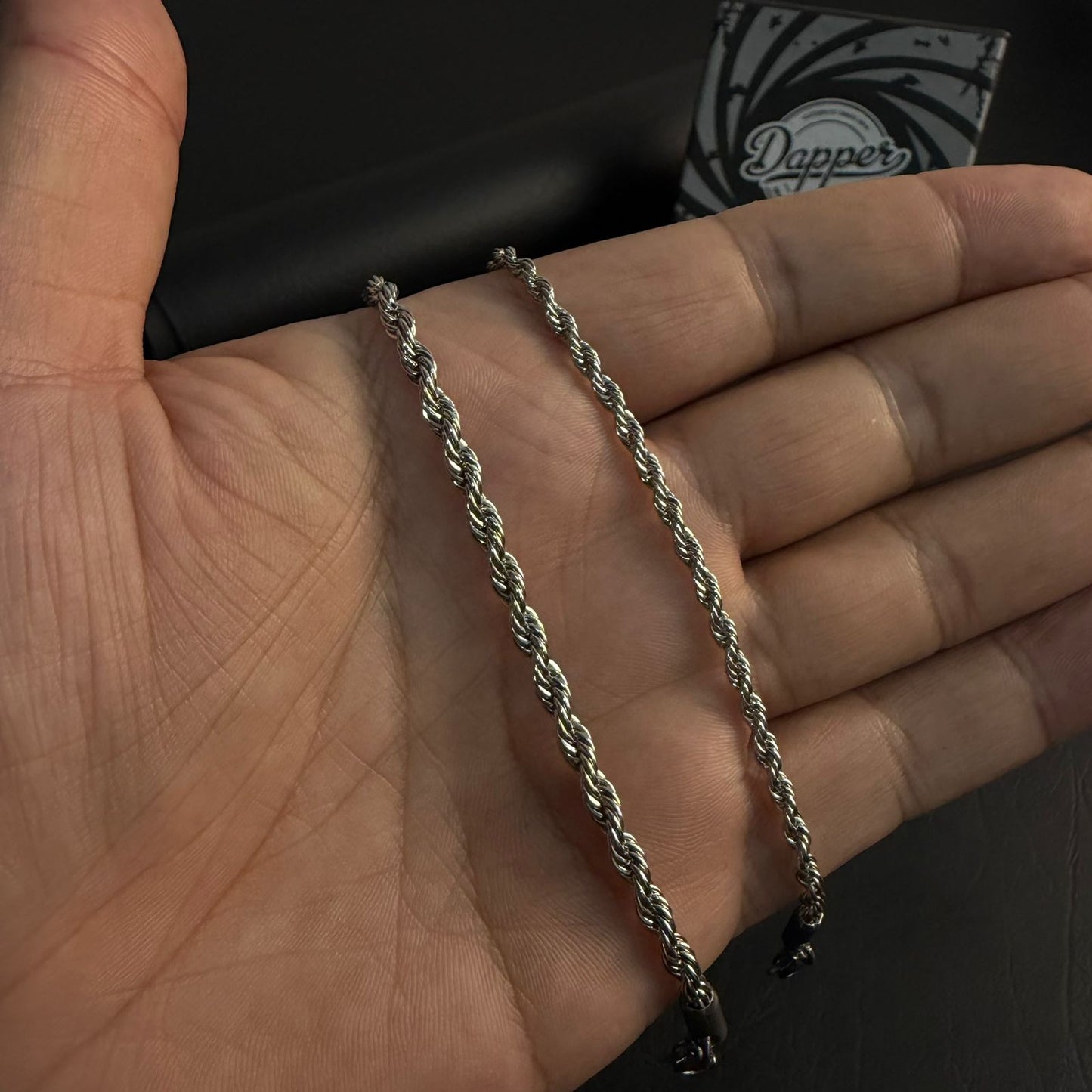 Rope Chain Couple Bracelets – 316L Stainless Steel, Set of 2 (His & Hers)