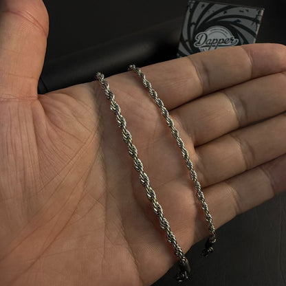 Rope Chain Couple Bracelets – 316L Stainless Steel, Set of 2 (His & Hers)