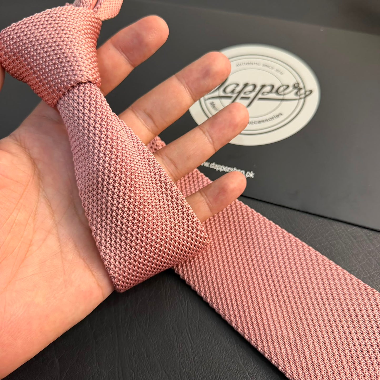 Premium Dusty Rose Pink Pointed Knitted Tie For Men (Mauve)