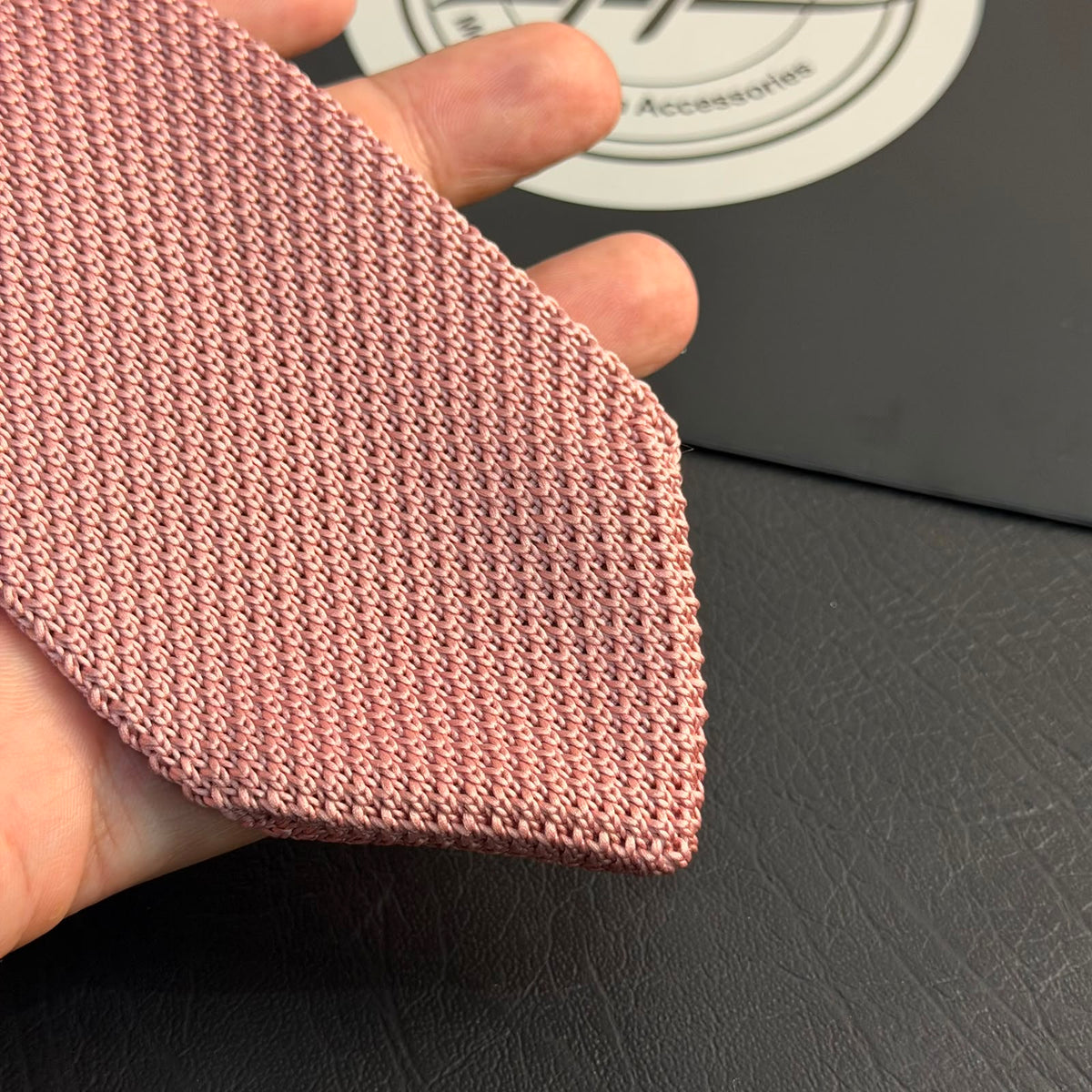 Premium Dusty Rose Pink Pointed Knitted Tie For Men (Mauve)