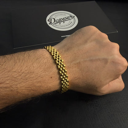 Presidential Link Bracelet – 316L Stainless Steel, 10mm | Golden