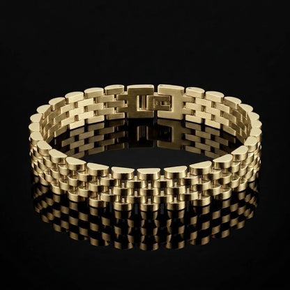 Presidential Link Bracelet – 316L Stainless Steel, 10mm | Golden