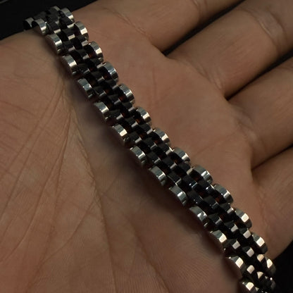 Presidential Link Bracelet – 316L Stainless Steel, 10mm | Black & Silver