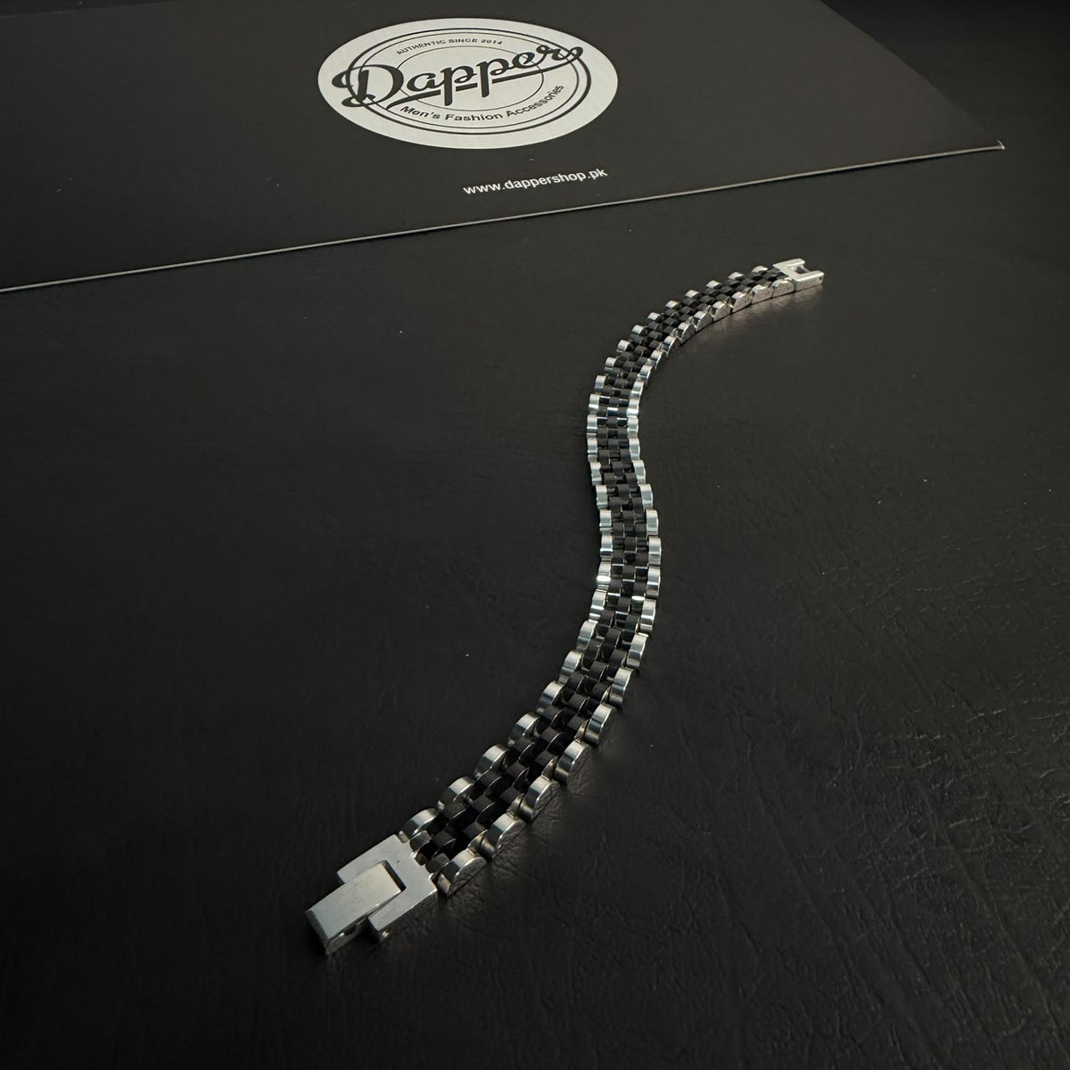 Presidential Link Bracelet – 316L Stainless Steel, 10mm | Black & Silver