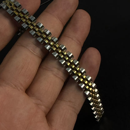 Presidential Link Bracelet – 316L Stainless Steel, 10mm | Golden & Silver