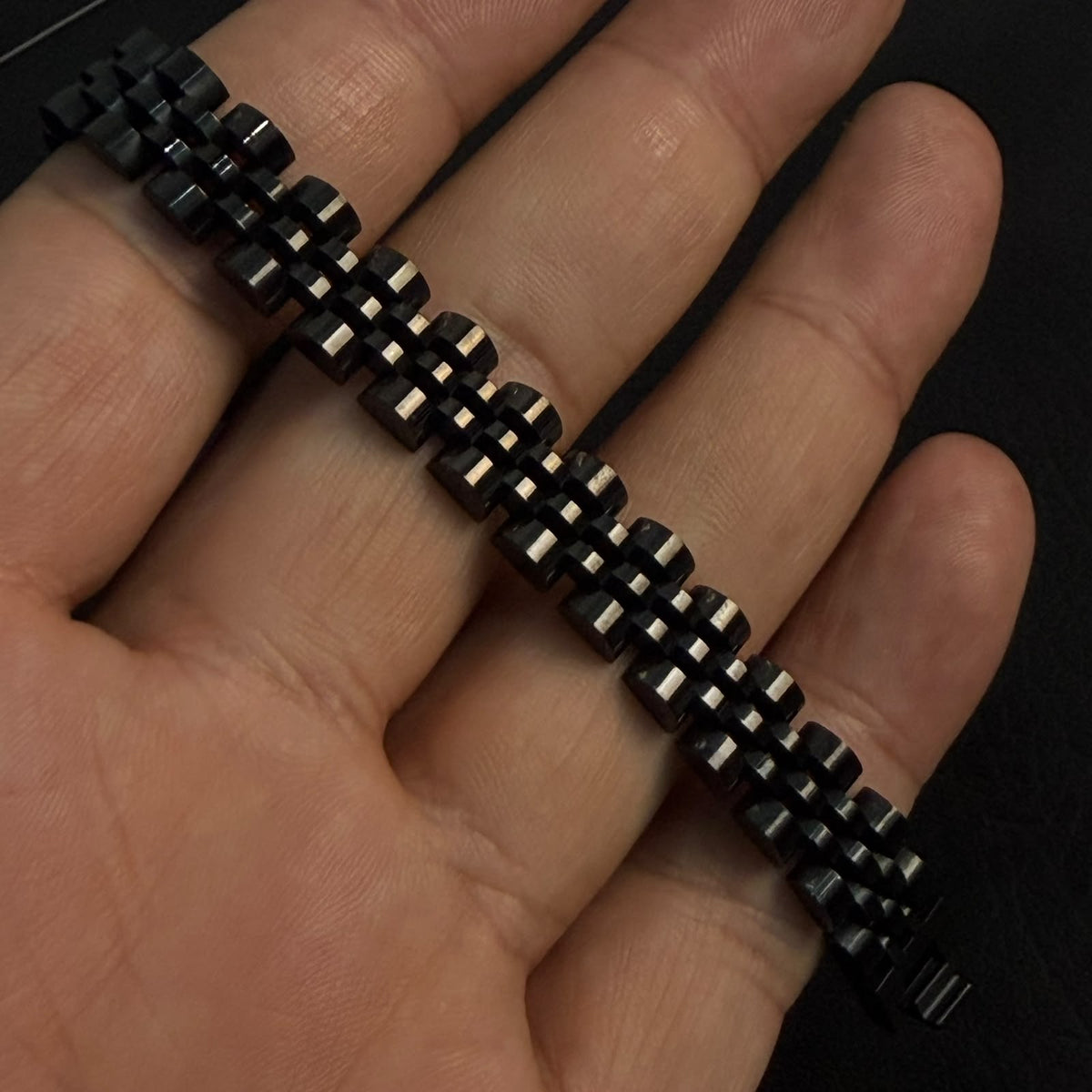 Presidential Link Bracelet – 316L Stainless Steel, 10mm | Black
