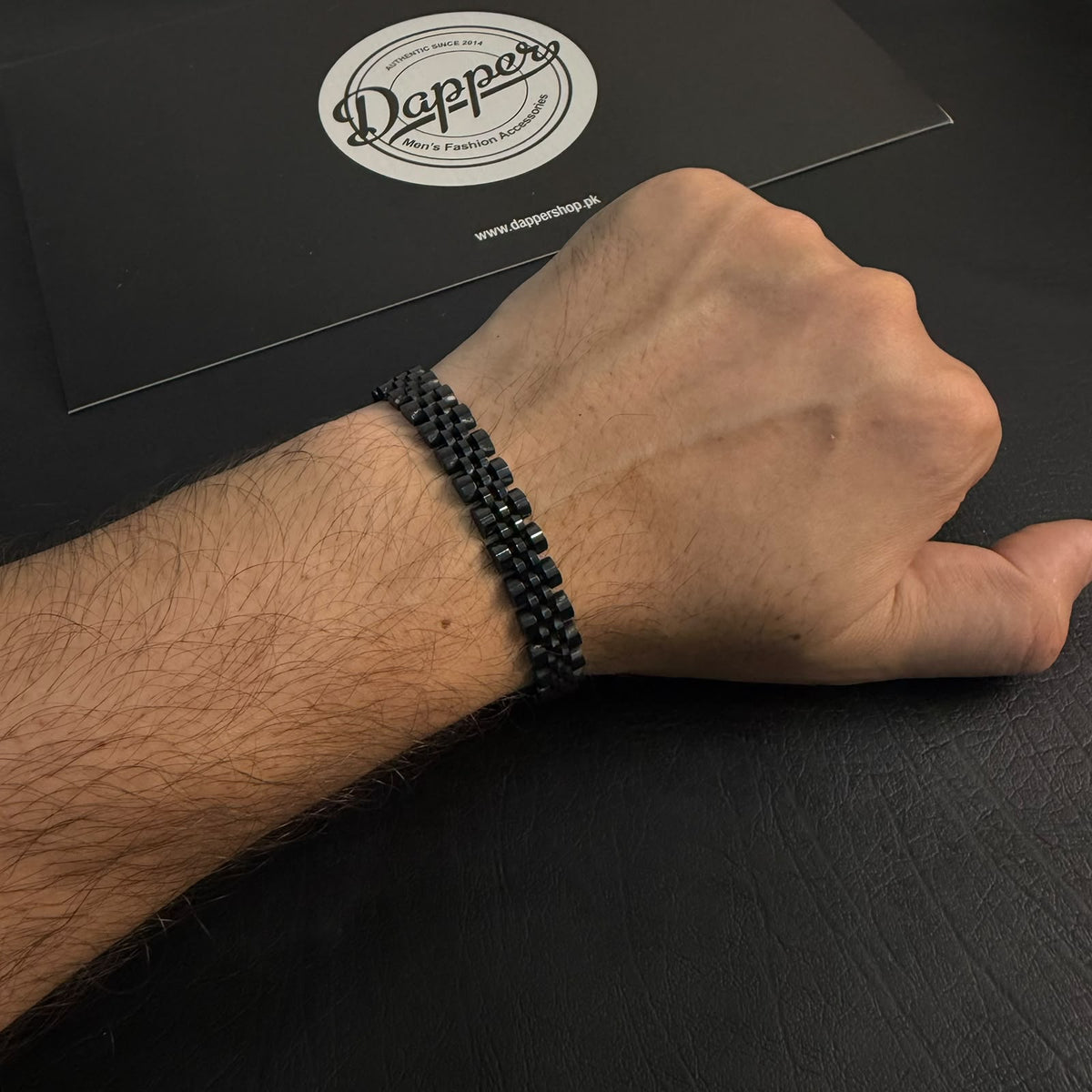 Presidential Link Bracelet – 316L Stainless Steel, 10mm | Black
