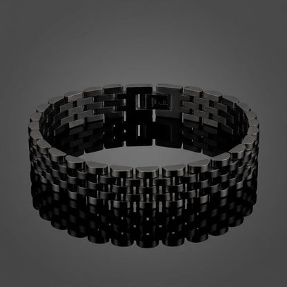 Presidential Link Bracelet – 316L Stainless Steel, 10mm | Black