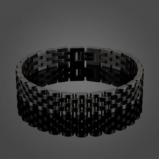 Presidential Link Bracelet – 316L Stainless Steel, 10mm | Black