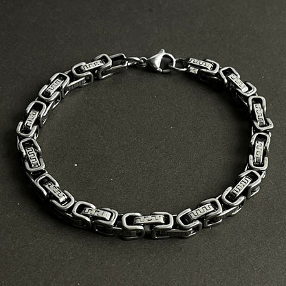 5mm Antique Silver Byzantine Bracelet For Men