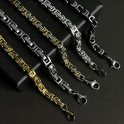 Stainless Steel Byzantine Bracelet For Men
