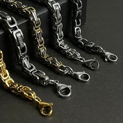 Stainless Steel Byzantine Bracelet For Men