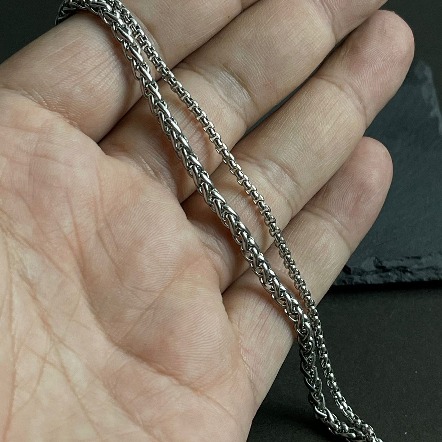 Double Chain Silver Bracelet For Men