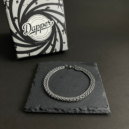 Double Chain Silver Bracelet For Men