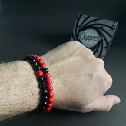 Red & Black Agate Energy Stone Rope Bracelets