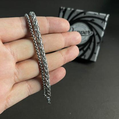 Double Chain Silver Bracelet For Men
