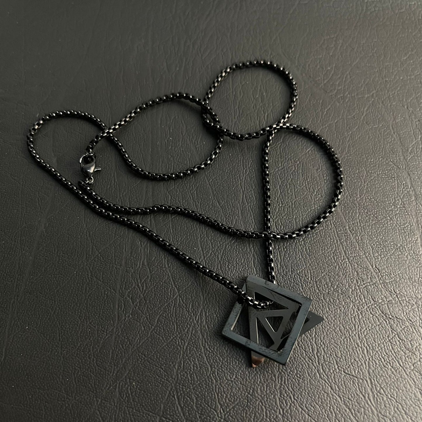 Geometric Black Pendant For Men