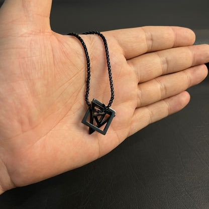 Geometric Black Pendant For Men