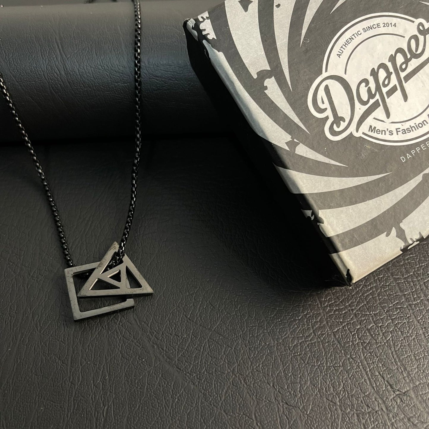 Geometric Black Pendant For Men