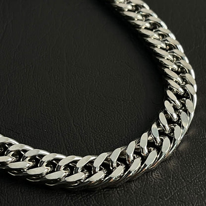 11mm Silver Cuban Link Neck Chain For Men