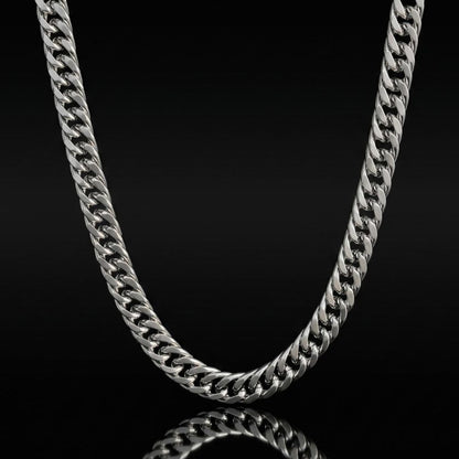 11mm Silver Cuban Link Neck Chain For Men
