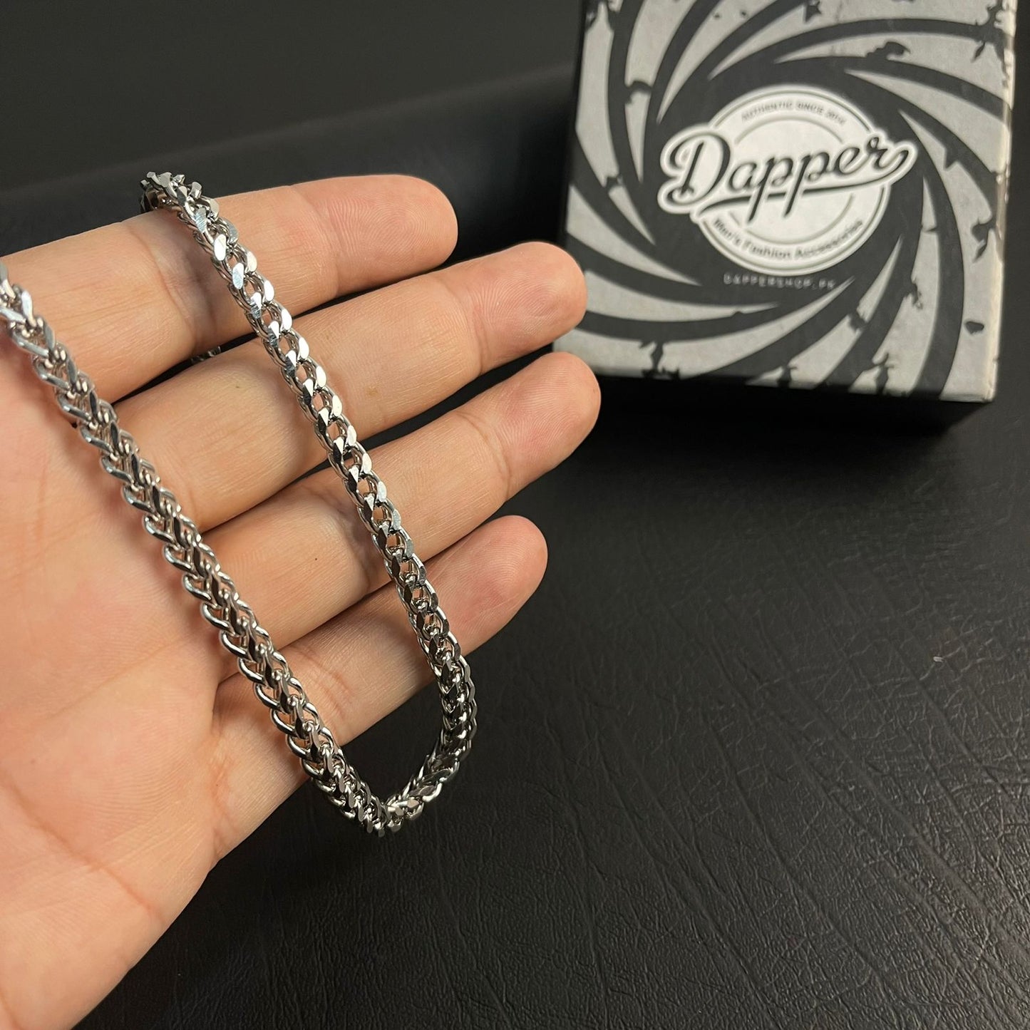 6mm Silver Square Franco Foxtail Neck Chain- 18 inches