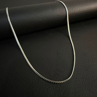 3mm Silver Miami Link Neck Chain For Men