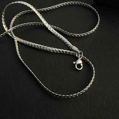 3mm Silver Miami Link Neck Chain For Men